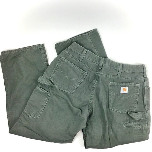 Carhartt Pants - Carhartt Relaxed Fit Carpenter Jeans Moss 12 X 28